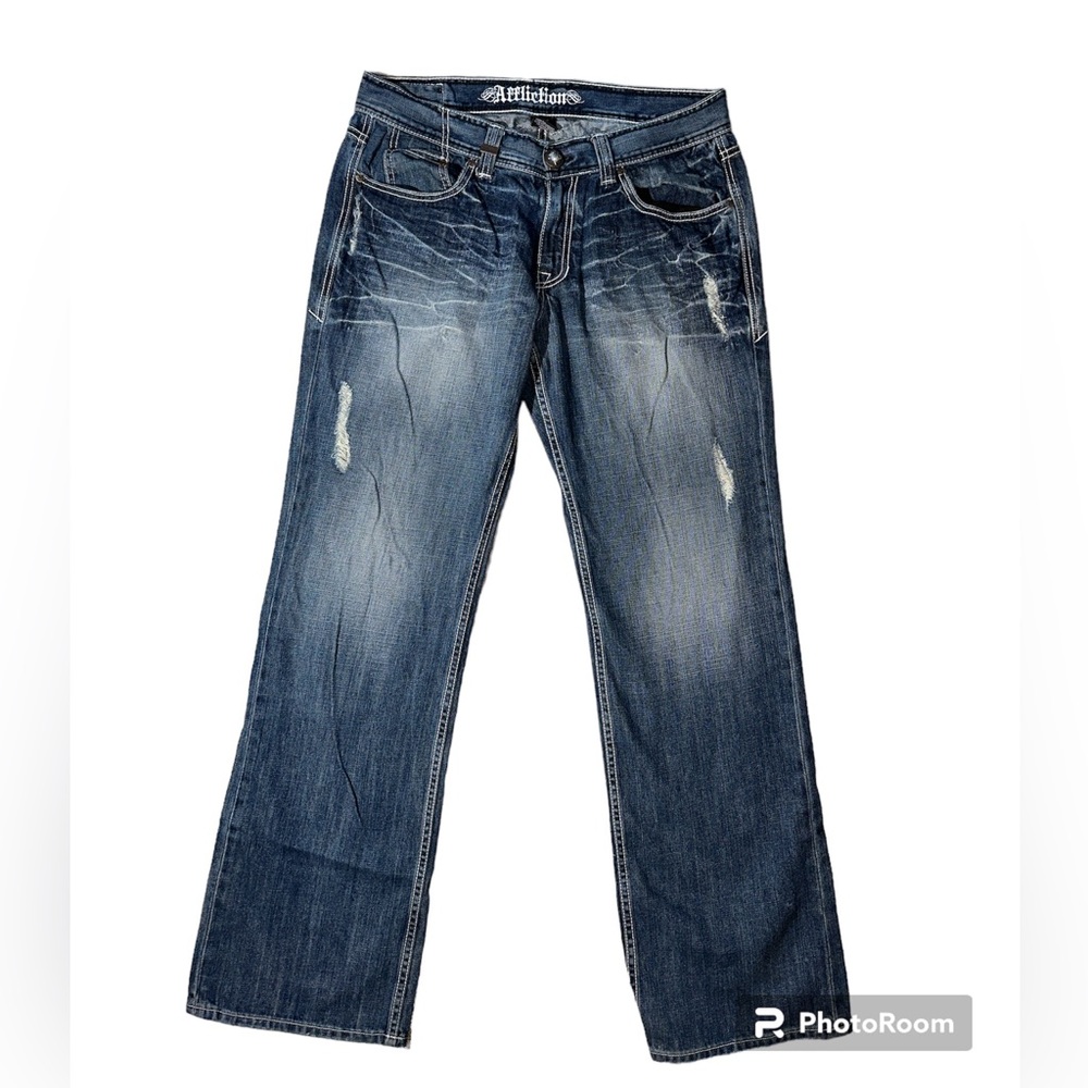 AFFLICTION Men’s Embroidered Denim Jeans